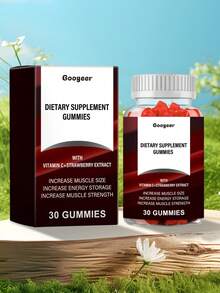 Googeer 30 Count Muscle Enhancement Gummies Dietary Supplement With Vitamin C And Strawberry Extract Boost Muscle Size Energy Storage And Strength Natural Chewable Workout Vitamins For Men And Women - - - View 7
