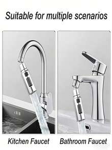 Multifunctional Kitchen Faucet Extension Nozzle - 360-Degree Rotating, Splash-Proof Faucet Extender. Features A Water-Saving, High-Pressure, Anti-Splash Design With An Adjustable Extension Mechanism And A Swivel Spout Offering 3 Distinct Spray Modes. - Multicolor - View 9