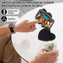 Giá đỡ điện thoại hình trái tim có thể điều chỉnh này là vật dụng không thể thiếu! Có thể điều chỉnh góc 360° và chiều cao, phù hợp với mọi loại điện thoại/máy tính bảng. Chống trượt, siêu đẹp mắt, thích hợp sử dụng tại nhà/văn phòng, quà tặng mùa xuân, sinh nhật, đám cưới. - màu đen - Xem 5