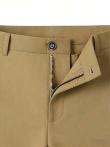 1 chiếc quần tây nam công sở dáng ôm cổ điển, chất liệu nhẹ, thích hợp cho mùa xuân/hè. - Màu Khaki - Xem 5