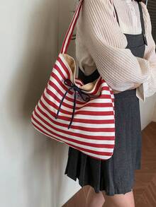 Túi xách đi biển cỡ lớn dành cho nữ, chống thấm nước, có khóa kéo, chống thấm nước và chống cát, thích hợp cho hồ bơi, túi xách cỡ lớn (Mẫu ngẫu nhiên) - Đỏ và trắng - Xem 5