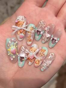 1 pieza Molde de arte de uñas de silicona transparente con diseños lindos de marco, globo de texto, estrella, corazón, manzana y mariposa - transparente - Ver 11