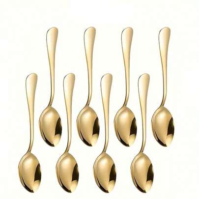 Zestaw wielorazowych sztućców w kolorze złotym (1/2/15/25/50/100/200/300 szt.); zawiera łyżki, widelce do ciasta, łyżki deserowe, widelce do sałatki, widelce do makaronu. Nadaje się na urodziny, wesele, imprezę, spotkanie rodzinne, budowanie zespołu, grilla na świeżym powietrzu, kemping, bankiet, artykuły szkolne, ceremonię ukończenia szkoły, przyjęcie świąteczne i inne okazje (pełen zestaw przyborów kuchennych, zastawa stołowa, złote sztućce).