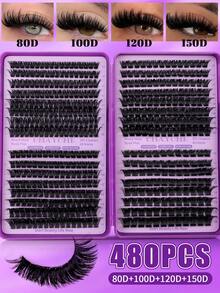 CMAYOME 621pcs Set, Total 621pcs Synthetic Eyelashes, D-Curl, Selectable 10D+20D+30D+40D/50D+60D+80D+100D/80D+100D+120D+150D - Handmade, High Quality D-Curl, Natural Curl, Customizable Eyelash Set - Reusable, Lightweight And Easy To Use, Eyelash Extension, Natural Lashes, Large Eyelash Extension, Eyelash Set - D - View 20