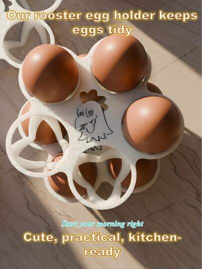 Giá đựng 5 quả trứng hình gà trống đáng yêu cho quầy bếp | Kệ đựng trứng | Giá trang trí để bàn, tủ lạnh và quầy bếp