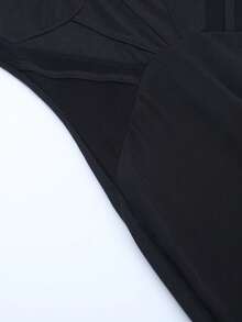 Y2K Hot Girl Mesh Jumpsuit Deep V Neck See Through Bodysuit Sexy Clubwear Party Outfit - Negro - Ver 7