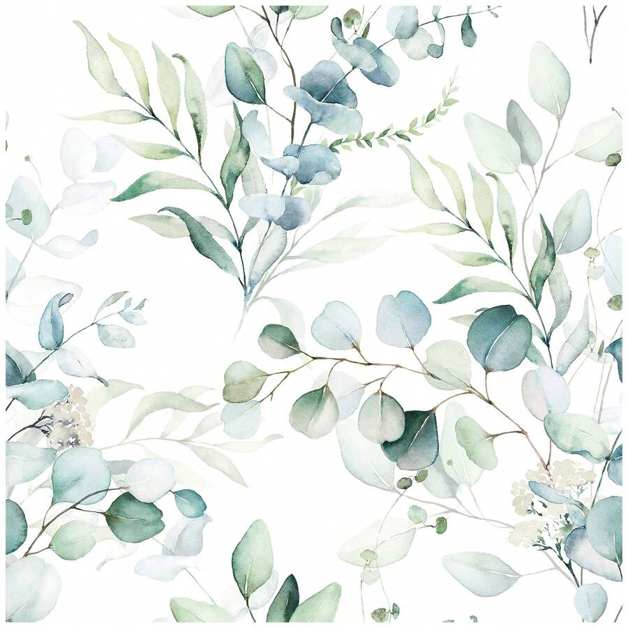1 Cuộn Giấy Dán Tường Tự Dính, Giấy Dán Tường Họa Tiết Lá Bạch Đàn Phong Cách Boho, Dễ Dán, Chống Thấm Nước, Có Thể Tháo Gỡ, Dùng Cho Phòng Khách, Nhà Bếp, Phòng Ngủ, Ký Túc, Giấy Dán Tường Trang Trí Nội Thất, Giấy Dán Tường Phong Cách Mùa Thu - 1PC - Xem 1