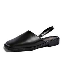 Women Flat With Shoes 2026 Designer Luxury Buckle Fashion Ladies Flats Shoes Slingback Pointed Toe Casual Female Sandals Mules - Black - View 6