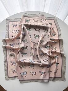 1 buc. Batistă de culoare solidă, eșarfă mică cu bandă pentru femei, eșarfă pătrată 70x70cm, plajă, vacanță, esențială pentru călătorii - Baby Pink - Vizualizare 3