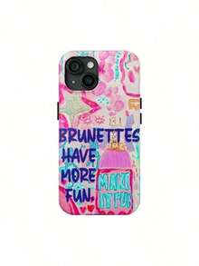 Mclaiwoodshop Brunettes Have More Fun Phone Make It Fun Pink Collage Summer Cute Girls Phone Phone Cover Hard 2-Piece Phone Cases,Suitable IPhone17/IPhone17/IPhone17 Pro/IPhone17 Pro/16 Pro/15 Pro/14 Pro/13 Pro/12 Pro Family & Friends - 1pc - View 8