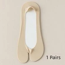 1/4 双装女士春夏两趾船袜，浅口隐形透气防滑袜，适合夏季搭配人字拖和凉鞋穿着 - 彩色 - 查看 13