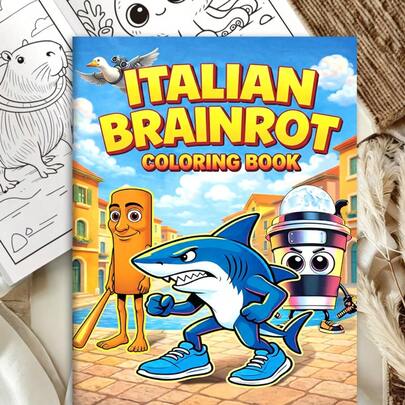 Sách tô màu Italian Brain Melt: Những hình minh họa kỳ ảo đầy mê hoặc với các nhân vật kinh điển và thiết kế động vật sáng tạo | Sách hoạt động thư giãn và giảm căng thẳng dành cho trẻ em và người lớn | Món quà hoàn hảo cho người hâm mộ meme Italian Brain Melt