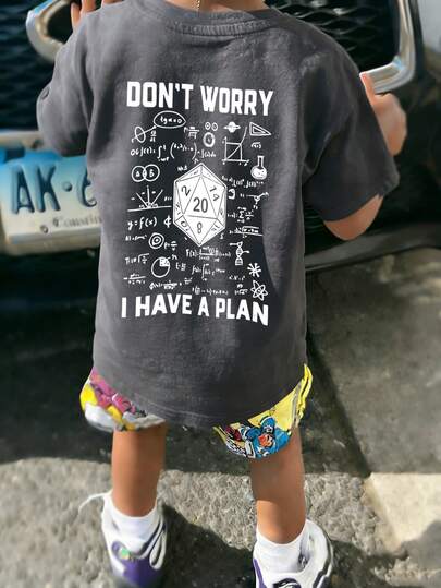 男童休闲印花圆领短袖T恤，夏季上衣