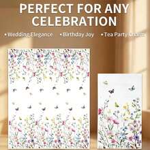 Watercolor Butterfly & Floral Disposable Paper Napkins, Garden Tea Party, Birthday, Baby Shower, Bridal Shower, Anniversary Party Decorative Tissues, Gift Wrapping Paper - Butterfly and Floral Tissue Paper, 11.5 X 20.5 cm - View 6