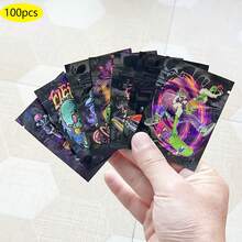 100 piezas de bolsas de Mylar holográficas láser reutilizables a prueba de olores para almacenamiento de 1g, bolsas con cierre zip planas mini, bolsas de Mylar impermeables con ventana para empaque - Multicolor - Ver 14