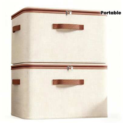 1 pieza Caja de almacenamiento plegable y portátil | Organizador de tela a prueba de polvo, adecuado para ropa, mantas, ropa de cama y almacenamiento al aire libre - ahorro de espacio, multiusos, almacenamiento debajo de la cama