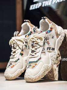 Giày đế bằng dệt kim, giày thể thao đôi đa năng, giày thể thao thoải mái, thoáng khí (Chữ cái ngẫu nhiên) - Mika - Xem 1