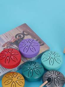 5件套迷你3英寸仙舌鼓套装，碳钢手鼓，雨鼓，打击乐器，便携式迷你铁鼓，适合初学者，鼓玩具，乐器，音乐制作，音乐，鼓，打击乐器 - 彩色 - 查看 9