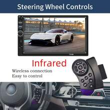 7 Inch 1 Din Car MP5 Player Touch Screen Radio, FM USB AUX Mirroring Link Universal Car Audio - With Steering Wheel and Rearview Camera - View 7