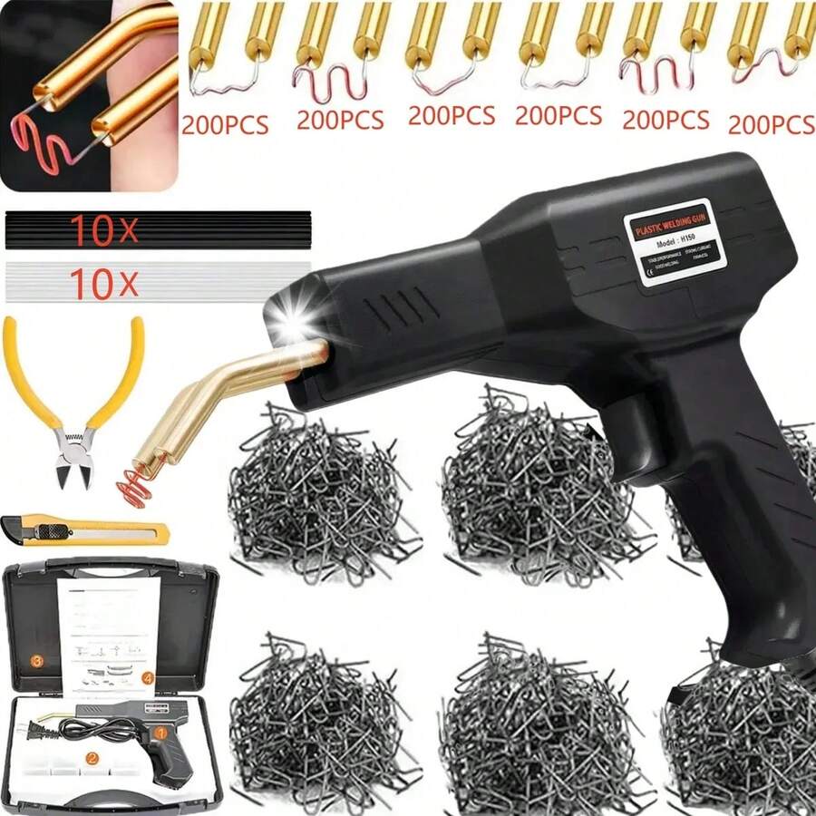 50w Black Plastic Welding Kit With Staples, LED Light, 1200 Staples, And 20 Rods - US A Type Plug(110-127V) - View 1