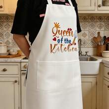 1pc Kitchen Apron, Cooking Apron With 3 Pockets, Unisex Adjustable Neck Strap Chef Apron, Suitable For Men And Women - A - View 8