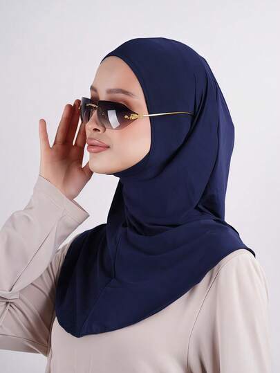 1 chiếc khăn trùm đầu Hijab, màu trơn, kiểu dáng cổ điển tối giản, thanh lịch, giản dị, chất liệu lụa modal mềm mại, thoáng khí, thoải mái, vành dài, 2 trong 1, thích hợp cho sinh hoạt hàng ngày, lễ hội, tụ họp, thờ cúng.