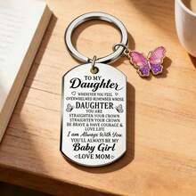 Móc khóa "Gửi con gái yêu" - Món quà ý nghĩa từ bố - Quà tặng sinh nhật, Lễ Tình nhân, Giáng sinh và tốt nghiệp đầy cảm hứng cho con gái. - Màu Bạc Cổ - Xem 9