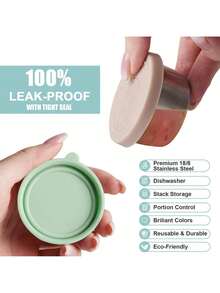 Cirelle 6 Gói Hộp Đựng Sốt Salad Mang Đi, Cốc Đựng Sốt Bằng Thép Không Gỉ Nhỏ 1,6 Oz Có Nắp Silicon Chống Rò Rỉ, Dùng Cho Hộp Đựng Cơm Trưa, Dã Ngoại Và Du Lịch, Đồ Dùng Học Tập - Nhiều màu - Xem 8