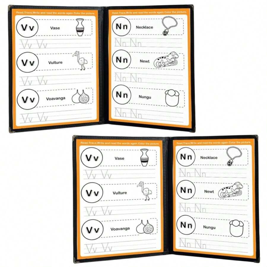 FLKQC 2PCS 8.5 X 11 Inch Menu Covers, 2 Page 4 View Transparent Restaurant Menu Covers, Fits A4 Size Paper, Menu Holder (2 Page) - ColorA - View 1