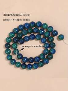 1 brin de perles de pierre précieuse agate de turquoise de phénix naturel de 6/8/10 mm rondes, convient pour la fabrication de bijoux, bracelets et colliers DIY - Multicolore - Voir 13