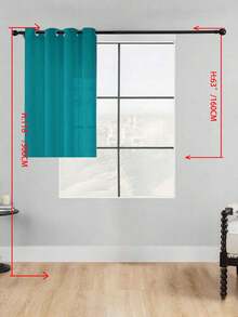 1 buah Tirai Tipis, Melembutkan Pencahayaan, Berlubang, Bagian Atas dengan Lubang Pengait, Semi-Transparan, Dapur, Cocok Untuk Rumah Atau Kantor, Kamar Tidur, Balkon, Ruang Tamu, Warna Polos, Produk Baru, Minimalis, Rustik - Hijau - View 41
