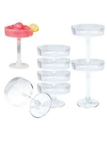 Creative Champagne Tower Plastic Cup, Can Hold Wine, Cocktail, Beer, Beverage, Dessert. Elegant Artistic Champagne Glass Decor For Wedding Party - View 3