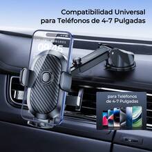 REMAX Soporte de teléfono para coche con ventosa, soporte montado en el salpicadero, bloqueo de un solo clic, rotación de 360°, ajustable, no obstructivo, apto para teléfonos de 4-7 pulgadas, accesorio de viaje para automóvil, esencial automotriz - Negro - Ver 9