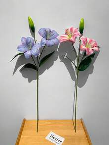 5pcs/3pcs/1pc (Pink&White) 26.97" Artificial Lily Flowers, Long Stem Artificial Stargazer Lilies With Full Bloom Lily & Tiger Bouquets For Home, Hotel, Wedding Decor, Bridal Backdrop, Bouquets, For Proposal, Valentine's Day, Halloween & Christmas, - Multicolor - View 10