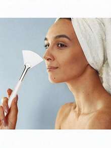 15pcs Fan-Shaped Soft Bristle Face Mask Brushes, Acid Coating Brushes, Cosmetic Skincare Tools, Suitable For Mud Masks - Multicolor - View 2