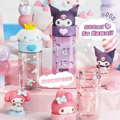  Bộ cốc nhựa trong suốt 500ml hình Hello Kitty, Kuromi, Nemo, Nàng Tiên Cá dễ thương của Sanrio, quà tặng cho trẻ em.