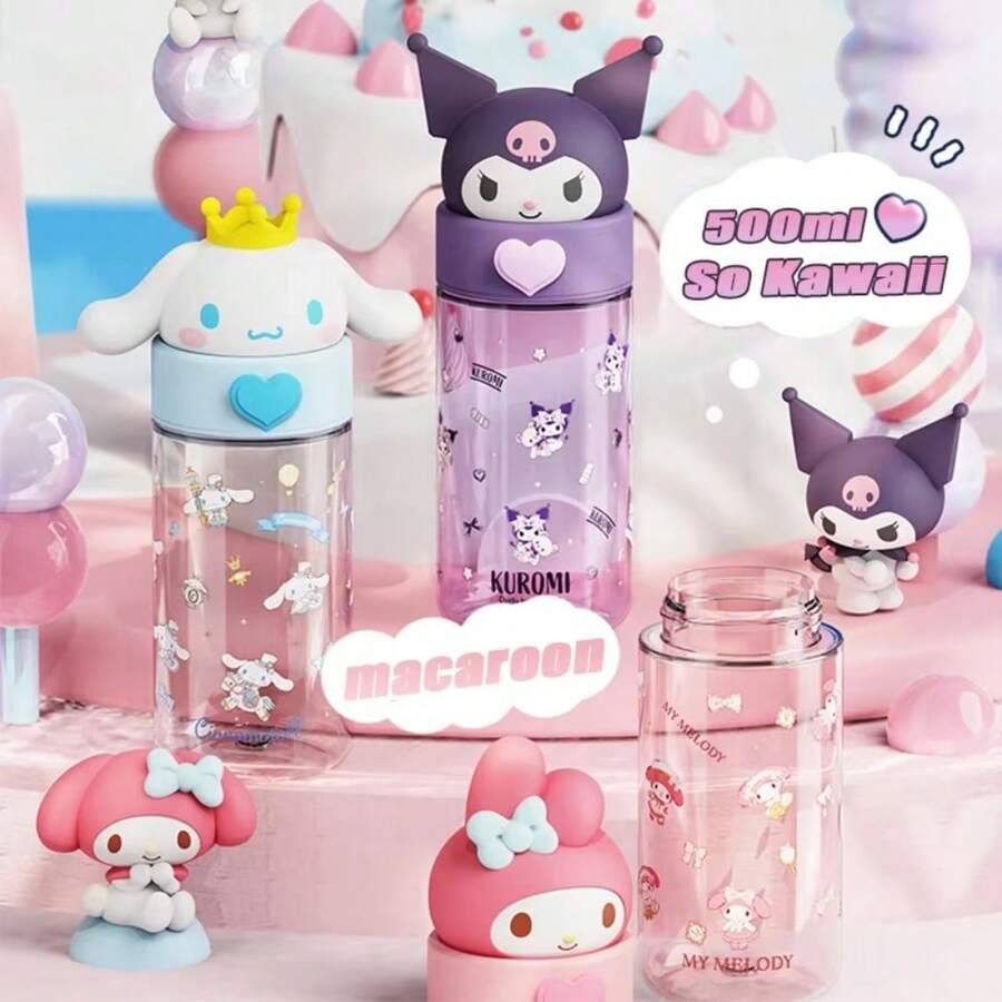 Bộ cốc nhựa trong suốt 500ml hình Hello Kitty, Kuromi, Nemo, Nàng Tiên Cá dễ thương của Sanrio, quà tặng cho trẻ em. - Nhiều màu - Xem 1