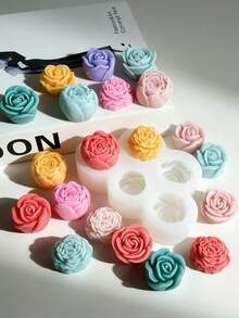 Khuôn nến silicon mới, kích thước từ 1 đến 5, khuôn nến thạch cao hình nụ hoa mini thủ công. - Trắng - Xem 4