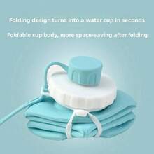 Outdoor Portable Water Cup Artifact! 600ml Foldable Silicone Cup, Easily Put In Your Pocket Foldable Water Cup Silicone Portable 600ml Outdoor Travel Sports Compressed Water Bottle Creative Casual Cup - Green - View 10