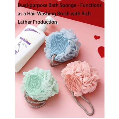 Cepillo de ducha suave de lujo 2 en 1 con peine, esponja de masaje para el cuero cabelludo