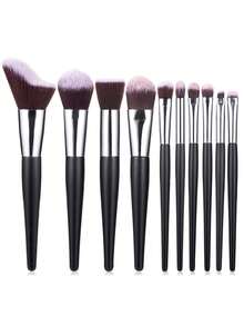 10件套化妆刷套装，包括高光刷、散粉刷、腮红刷、眼部和鼻部轮廓刷，化妆工具 - 彩色 - 查看 6