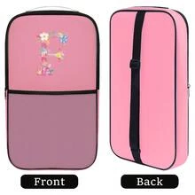 1个匹克球拍包，匹克球拍包，字母A到Z图案网球包，黑色球拍保护套，拉链式匹克球拍包，女士网球拍背包 - 粉色 - 查看 19