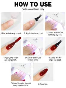 YOKEFELLOW 10毫升凝胶指甲油，粉色美甲夏季半永久美甲凝胶指甲油可卸UV LED美甲沙龙DIY女士女孩 - 粉色 - 查看 4