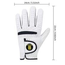1pc Men's Golf Glove - Ultra-Fine Fiber, Breathable And Durable, Left Hand, White With Yellow Logo - Hand Washable, Golf Accessory, Essential Accessory For Golfers, Hook And Loop Closure Design - Multicolor - View 12