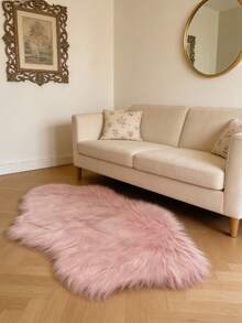 1 pieza Alfombra de peluche de piel sintética - Alfombra de dormitorio interior, mezcla lavable de acrílico y poliéster, apta como regalo de inauguración de la casa o Día de la Madre - Multicolor - Ver 5