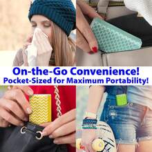 Travel Tissue Packs – 8 Compact 3-Ply Packs (72 Total), Soft Chlorine-Tissues Purse, Car, Or, Gentle & Durable, Non-Bleach, Stylish Geometric Design - 菇 - 查看 10