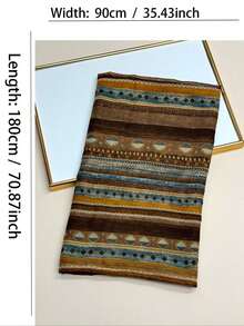 1pc Women's Simple Printed Scarf, Fashionable New Sunscreen Beach Shawl, Wrap - Multicolor - View 8