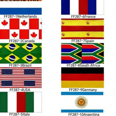 1件装国旗图案运动头巾，2026世界杯装备 | 国旗头巾，吸汗透气，上镜，男女通用弹性宽边头巾，瑜伽发带，批发花环发饰。