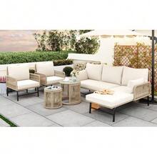 Outdoor Table & Chair Sets - Beige - View 5