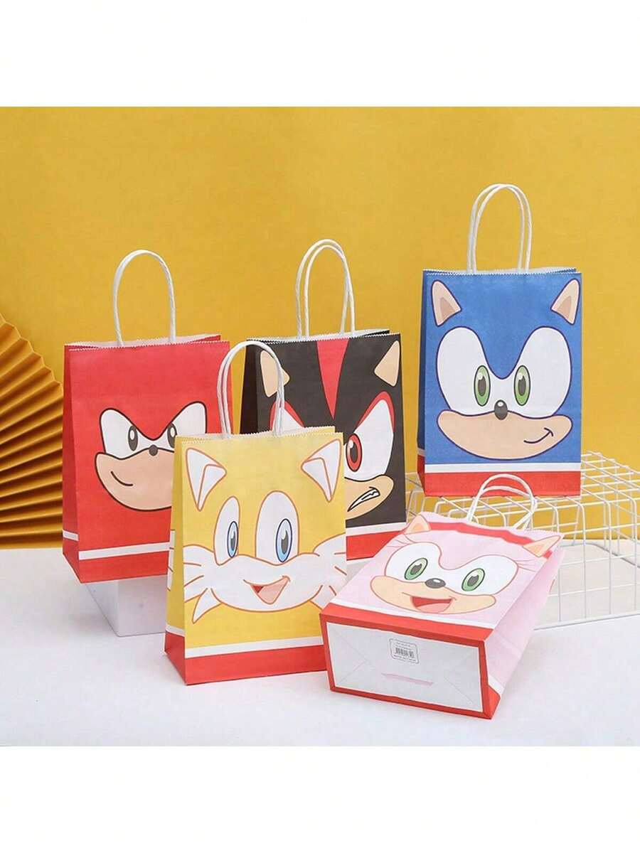 Sega Bộ 10 túi đựng quà chủ đề hoạt hình, túi tote, túi đựng quà tặng sinh nhật, quà năm mới, quà Valentine, quà Phục Sinh (kiểu ngẫu nhiên) - Nhiều màu - Xem 1